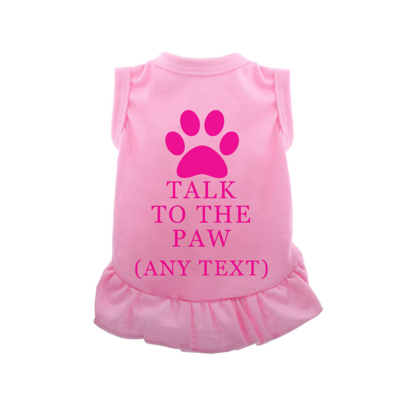 Personalised Pink Dog Dress with Paw Print