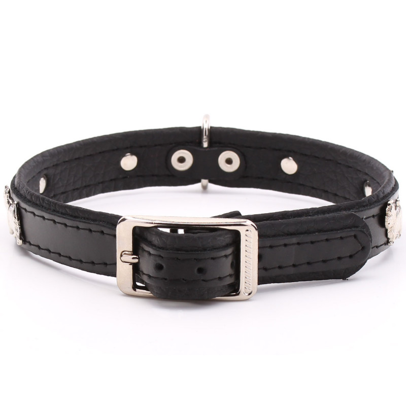 Black Leather Westie Collars
