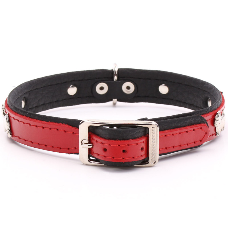 Red Leather Westie Collars