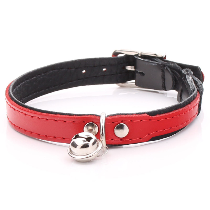 Personalised Red Leather Cat Collar