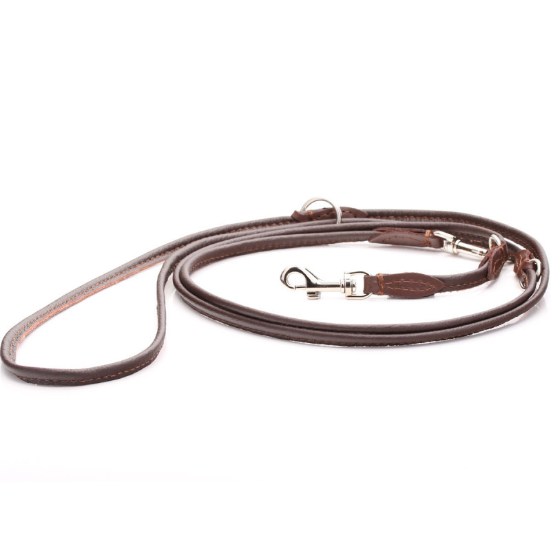 Premium Hundetrainingsleine Aus Leder – 1,8 M, 1,27 Cm Breit, Verstellbar Mit Schieber, Braun