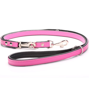 Adjustable Pink Leather Dog...