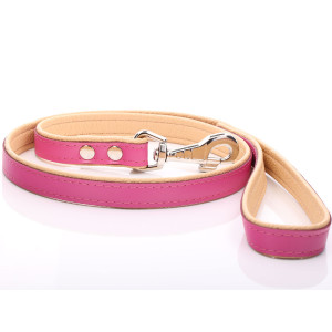 Pink & Beige Padded Leather...