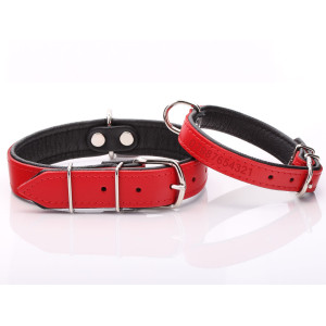 Red Leather Dog Collar