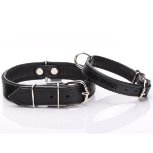 Black Leather Dog Collar