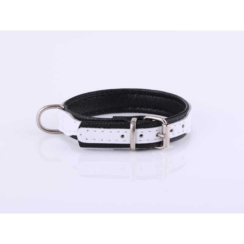 White Personalised Leather Dog Collar with Soft Padding