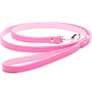 Baby Pink Leather Dog Lead