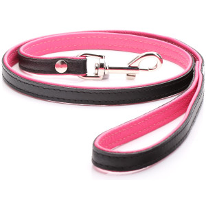 Black & Pink Padded Leather...