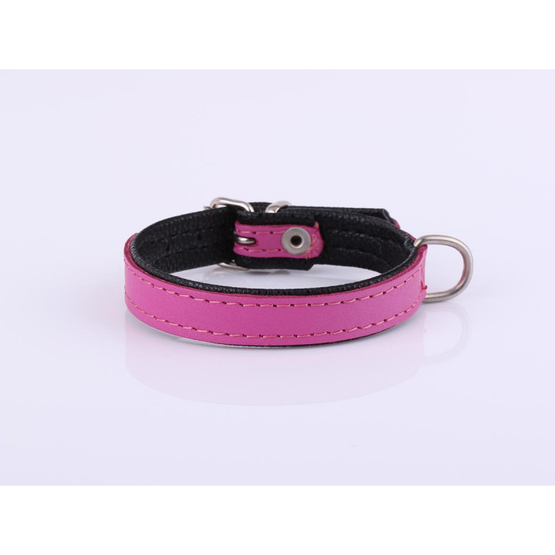 Personalised Pink Leather Dog Collar with Soft Padding