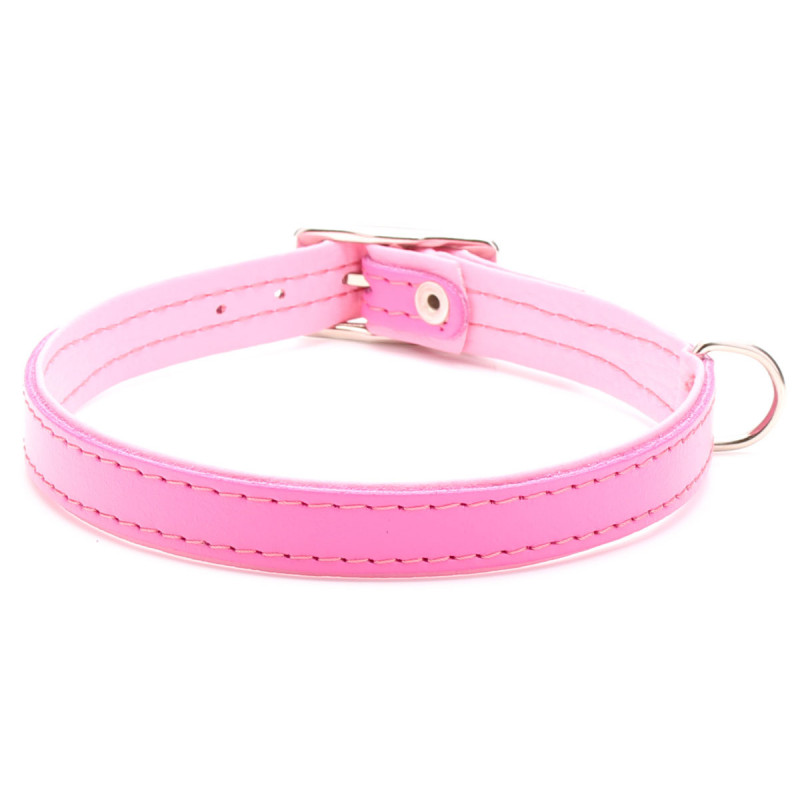 Cute Pink Dog Collar with Baby Pink Lining for Girl Dogs