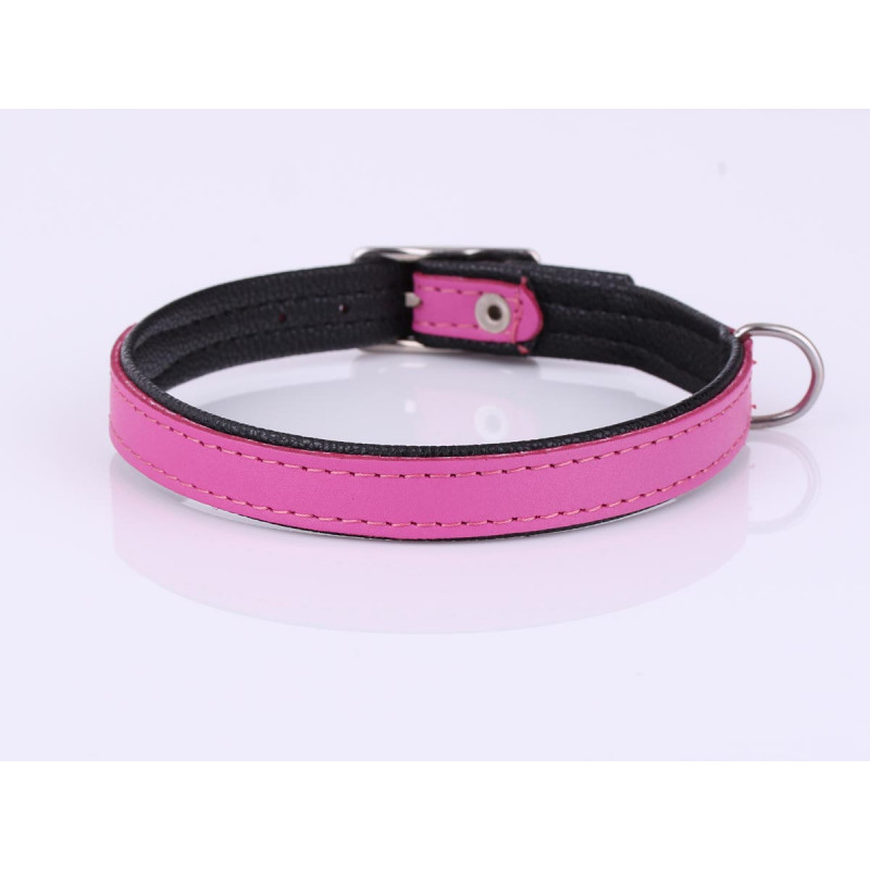 Personalised Pink Leather Dog Collar with Soft Padding