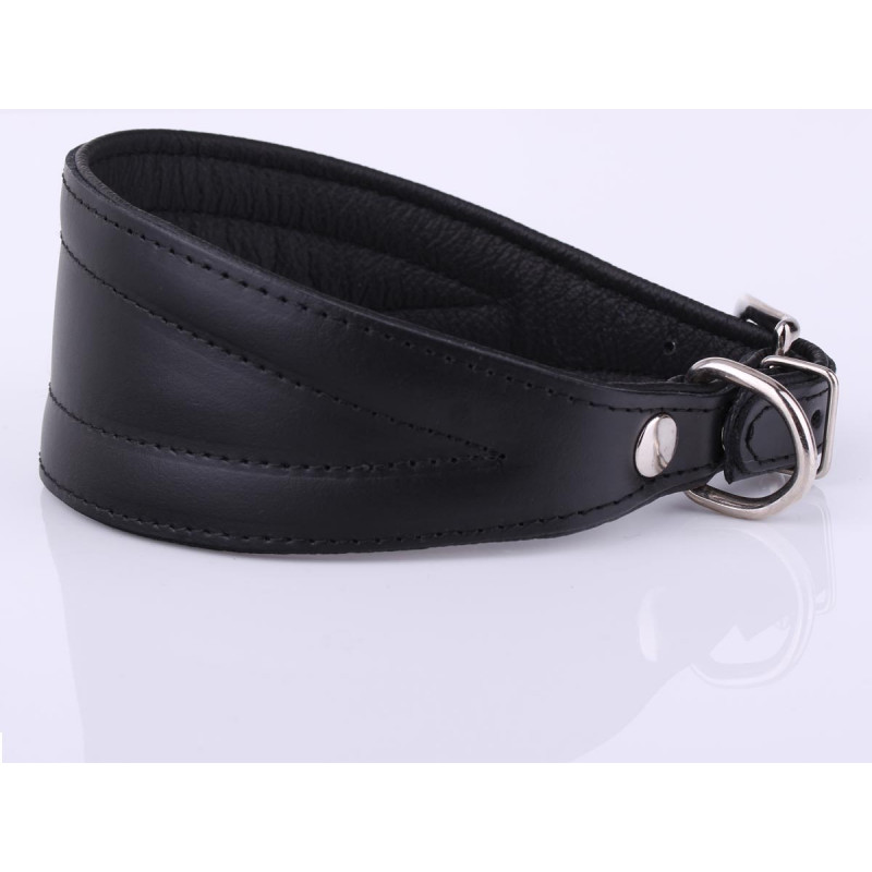 Personalised Black Greyhound, Lurcher & Whippet Collar