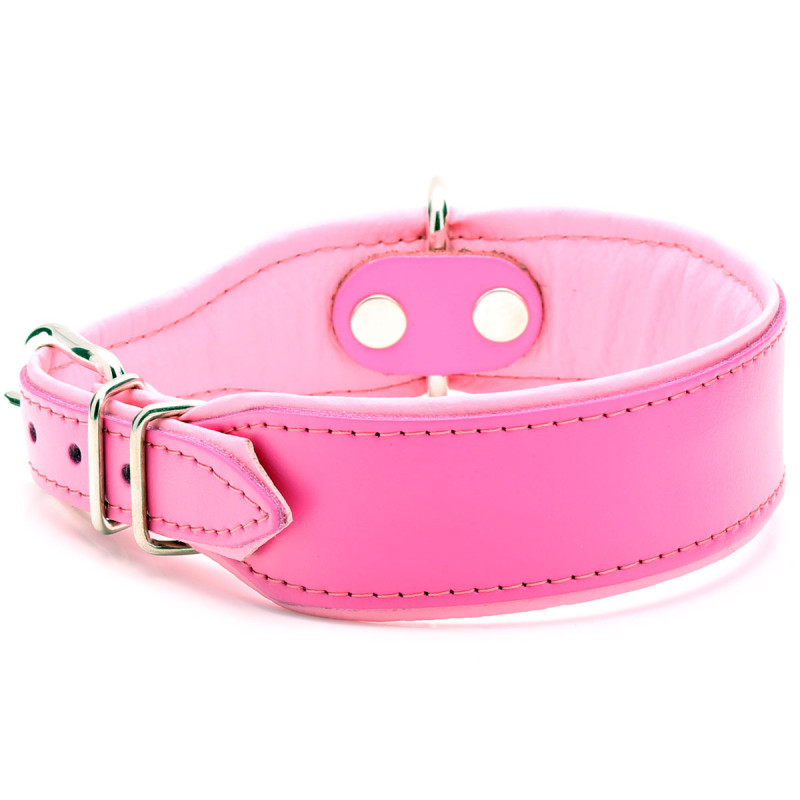 Cute Pink Dog Collar with Baby Pink Lining for Girl Dogs
