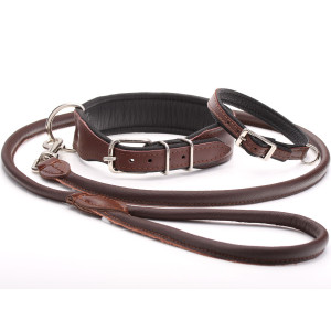 Handmade Brown Leather Dog...