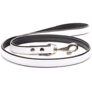 White Leather Dog Lead