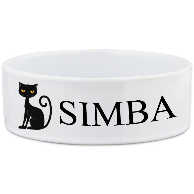 Black cat bowl sale
