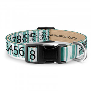 Green Striped Dog Collar...