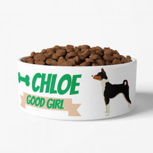Personalized Basenji Dog Bowl