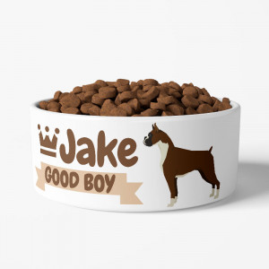 Personalized Boxer Dog Bowl