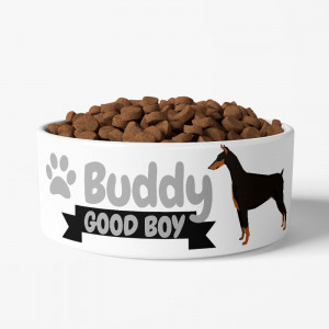 Personalized Doberman Dog Bowl