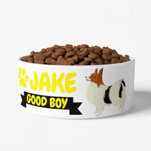 Personalized Papillon Dog Bowl