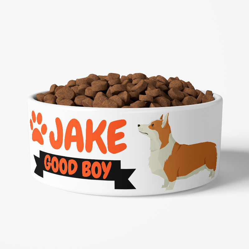 Personalized Pembroke Welsh Dog Bowl