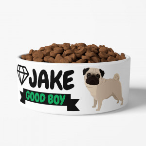 Personalized Pug Dog Bowl