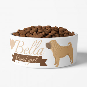 Personalized Shar Pei Dog Bowl