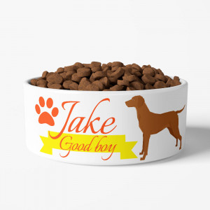 Personalized Vizsla Dog Bowl