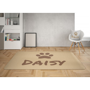 Personalized Beige Dog Bed