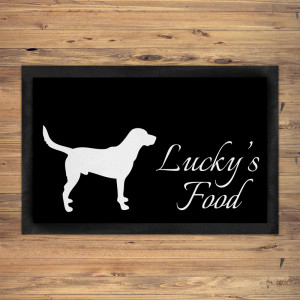 Black Labrador Dog Bowl Mat