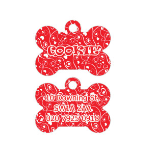 Fancy Red Hearts Dog Tag