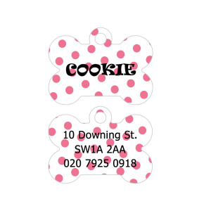 Pink Polka Dots Dog Tag