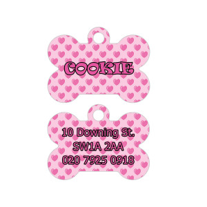 Cuori Rosa Dog Tag