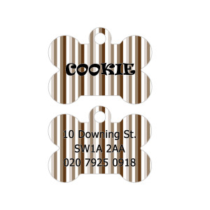 Brown Striped Dog Tag