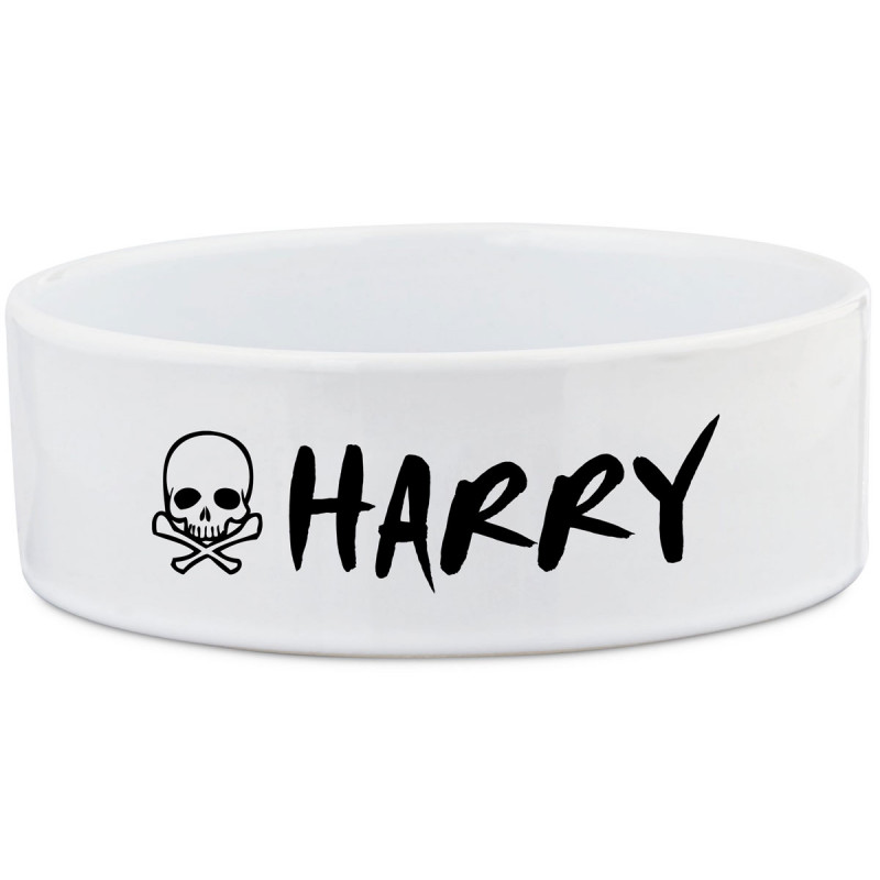 Skull shop dog bowl