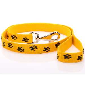 Yellow Paw Print Dog Lead