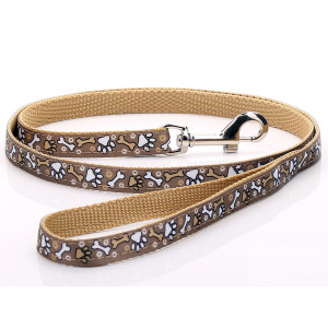 Brown Paw Pattern Dog Lead