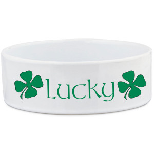 Dog Bowl with Clovers