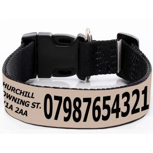 Breites Beige Hundehalsband...