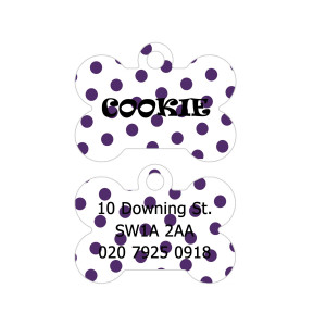 Purple Polka Dots Dog Tag