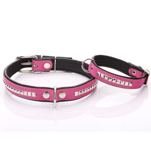 Pink Leather Dog Collar...