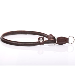 Brown Round Leather Slip...