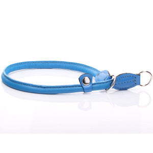 Blue Round Leather Slip Collar