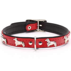 Red Leather Dachshund Collar