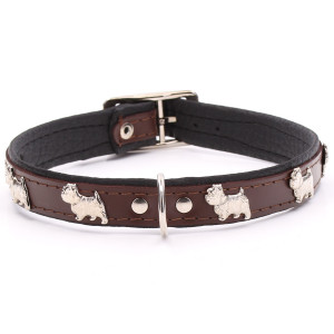 Brown Leather Westie Collar