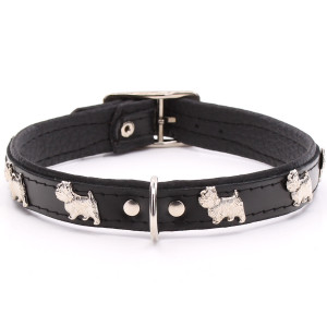 Black Leather Westie Collar