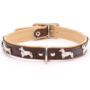 Brown Leather Dachshund Collar