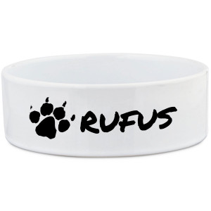 Dog Bowl with Muddy Paw