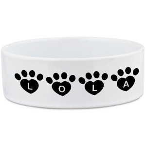 Personalised Paw Font Dog Bowl